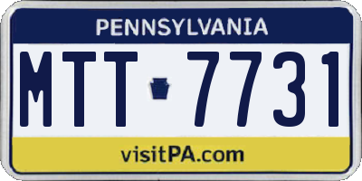 PA license plate MTT7731