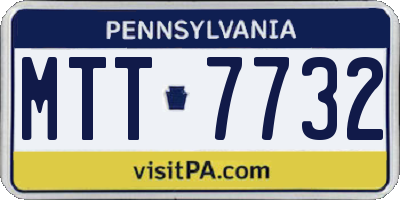 PA license plate MTT7732
