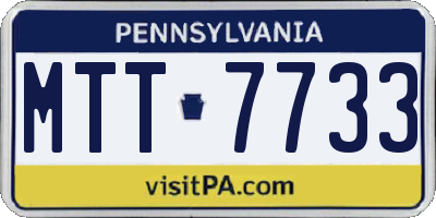 PA license plate MTT7733
