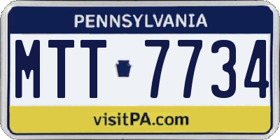 PA license plate MTT7734