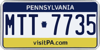 PA license plate MTT7735