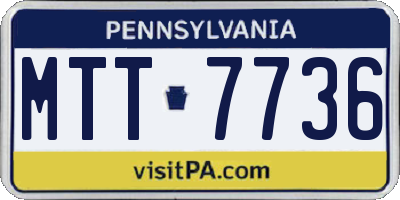 PA license plate MTT7736