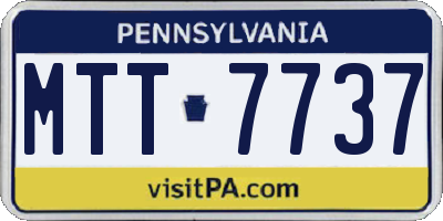 PA license plate MTT7737