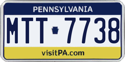 PA license plate MTT7738