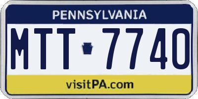 PA license plate MTT7740