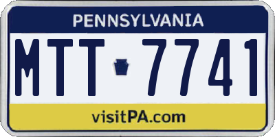 PA license plate MTT7741