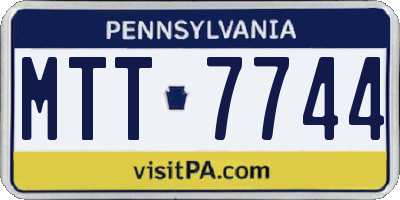 PA license plate MTT7744