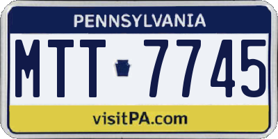 PA license plate MTT7745