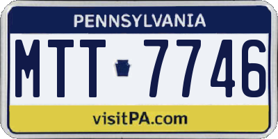 PA license plate MTT7746