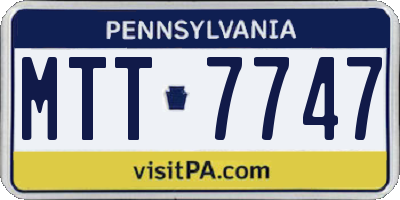 PA license plate MTT7747