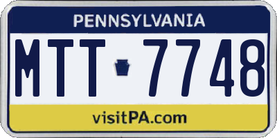 PA license plate MTT7748