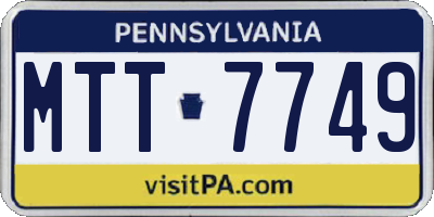 PA license plate MTT7749