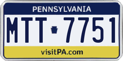 PA license plate MTT7751