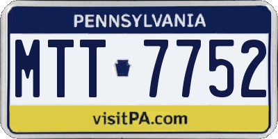 PA license plate MTT7752