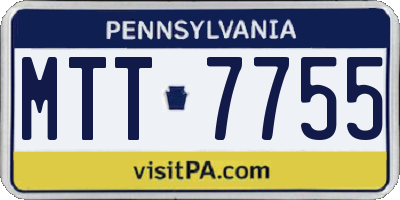 PA license plate MTT7755