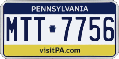 PA license plate MTT7756