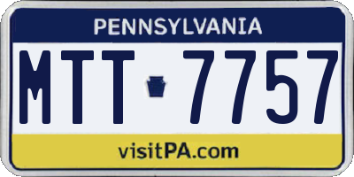 PA license plate MTT7757