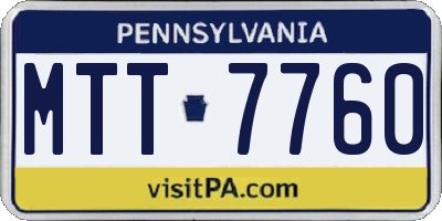 PA license plate MTT7760