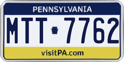 PA license plate MTT7762