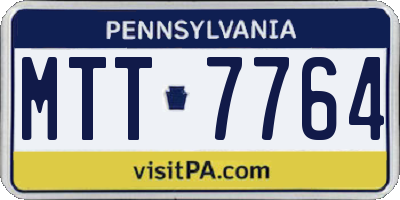PA license plate MTT7764