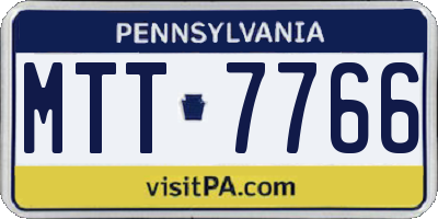 PA license plate MTT7766