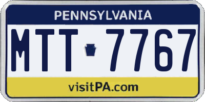 PA license plate MTT7767