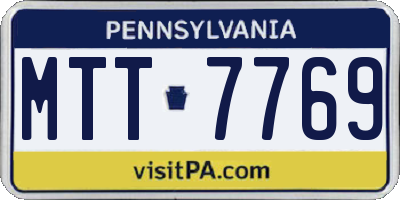 PA license plate MTT7769