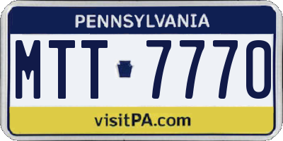 PA license plate MTT7770