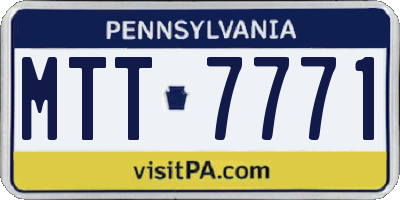 PA license plate MTT7771