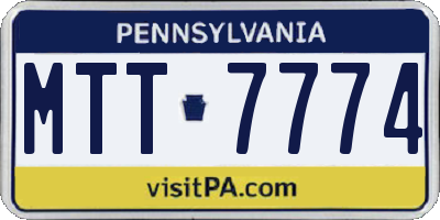 PA license plate MTT7774