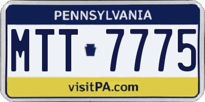 PA license plate MTT7775