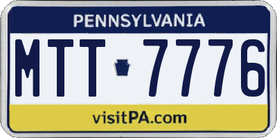 PA license plate MTT7776