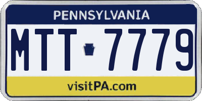 PA license plate MTT7779
