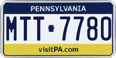PA license plate MTT7780