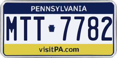 PA license plate MTT7782