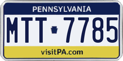 PA license plate MTT7785