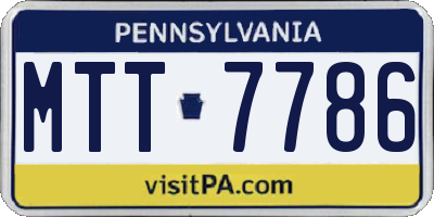 PA license plate MTT7786