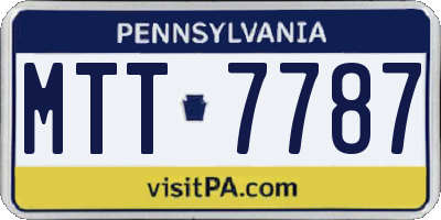 PA license plate MTT7787