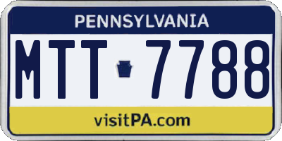 PA license plate MTT7788