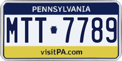 PA license plate MTT7789