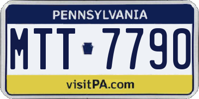 PA license plate MTT7790