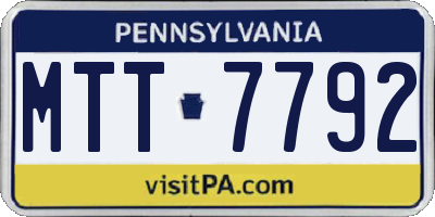 PA license plate MTT7792