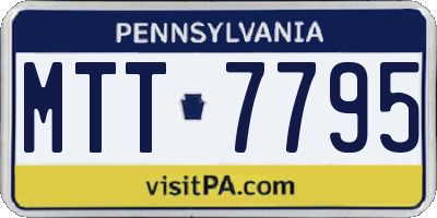PA license plate MTT7795