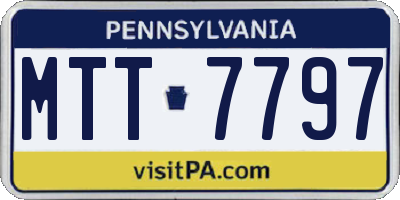 PA license plate MTT7797
