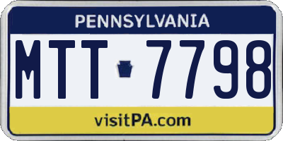 PA license plate MTT7798