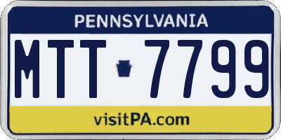 PA license plate MTT7799