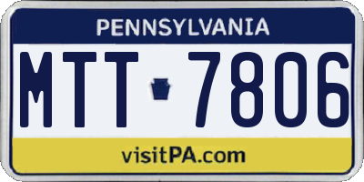 PA license plate MTT7806