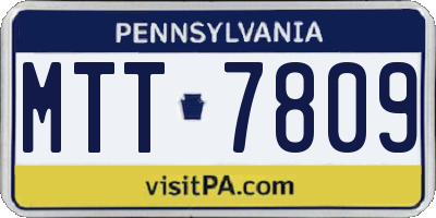 PA license plate MTT7809
