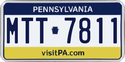 PA license plate MTT7811