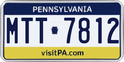 PA license plate MTT7812